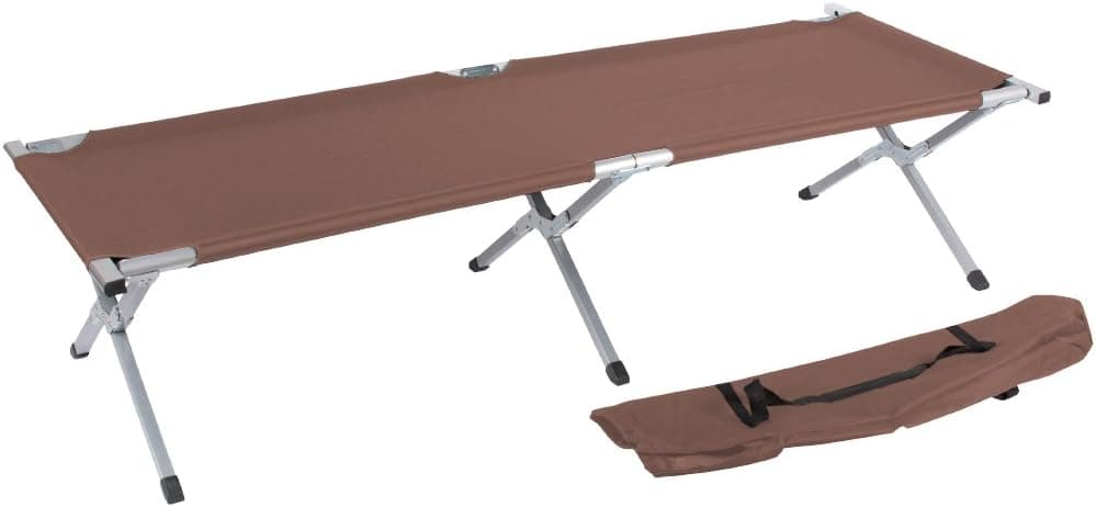 Trademark Innovations Portable Folding Camping Bed and Cot, 260-Pound, Tan