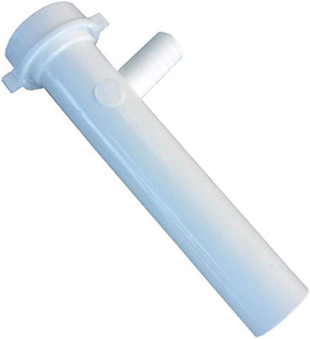 LASCO 03-4333 1-1/2-Inch by 8-Inch Slip Joint with Branch Tailpiece, White Plastic Tubular with 7/8-Inch Outlet