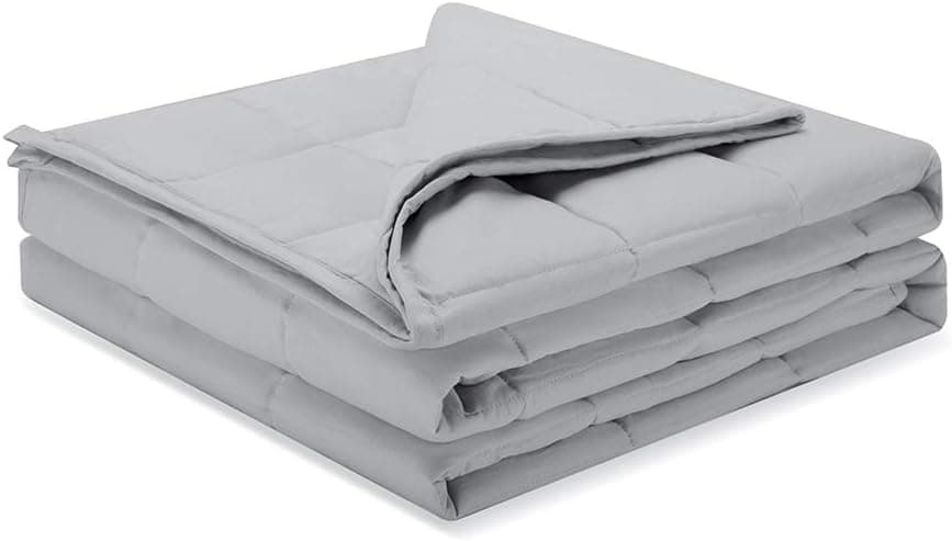 Weighted Idea Weighted Blanket 12 lbs 48''x78'' for Adult Woman and Man (Soft Fabric, Light Grey)