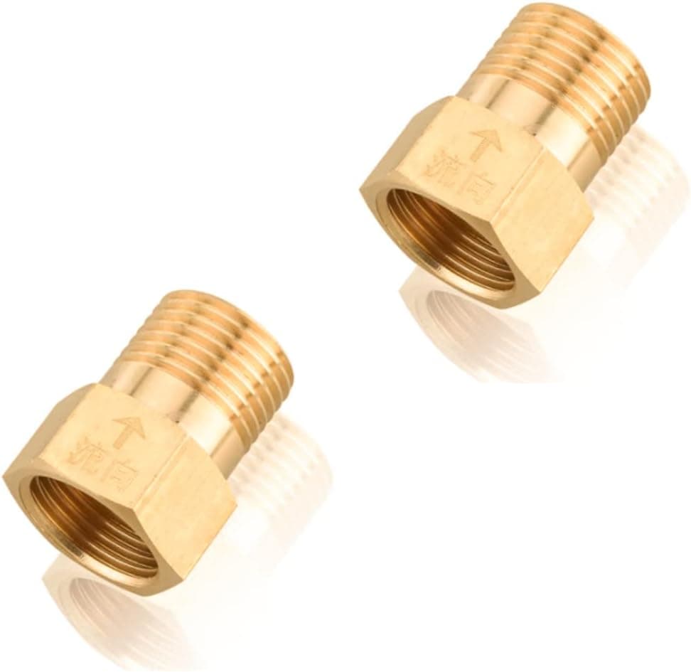 Brass Check Valve, ZESE 2PCS 1/2" Female to 1/2" Male Thread Backflow Preventer One-Way Non Return Pipe Fittings for Toilet Tank, Sink, Water Tower