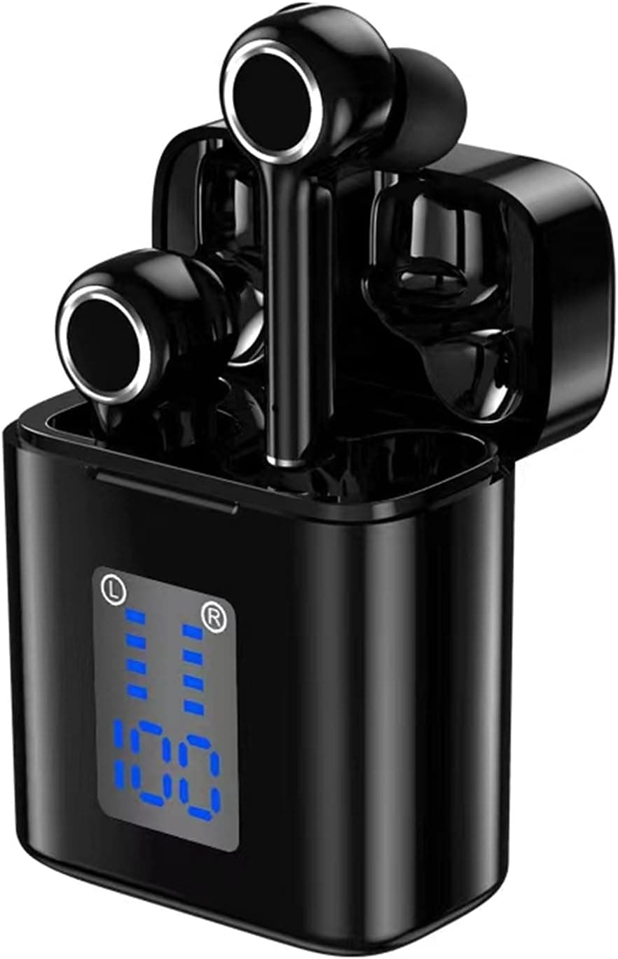 Wireless Headphones, Real Wireless Earplugs, Bluetooth Headset Touch Control, 10m Effective Connection, Noise Reduction with Wireless Charging Box, Long Call Life, Suitable for Sports