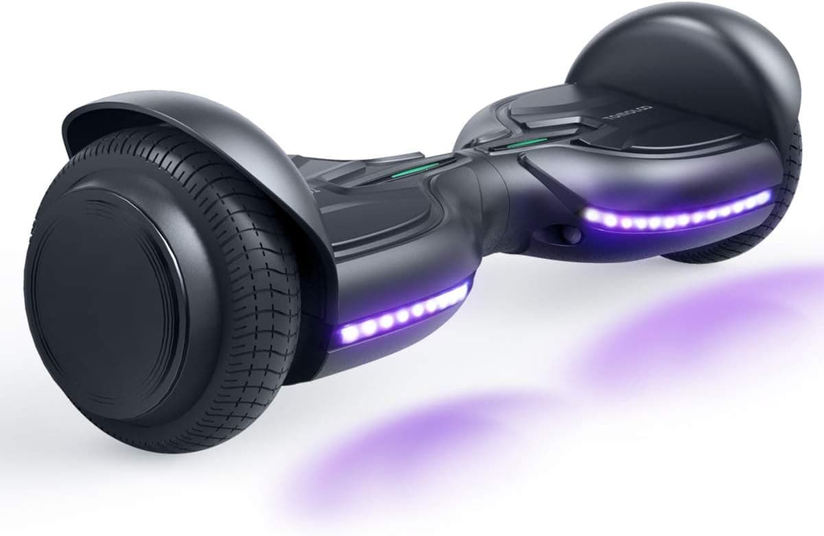 TOMOLOO Hoverboards 6.5" Solid Tires Wheel, Self Balancing Scooter Hoverboard with Bluetooth, Hoover Board with LED Lights Balancing Board for Adult and Kids Gift.