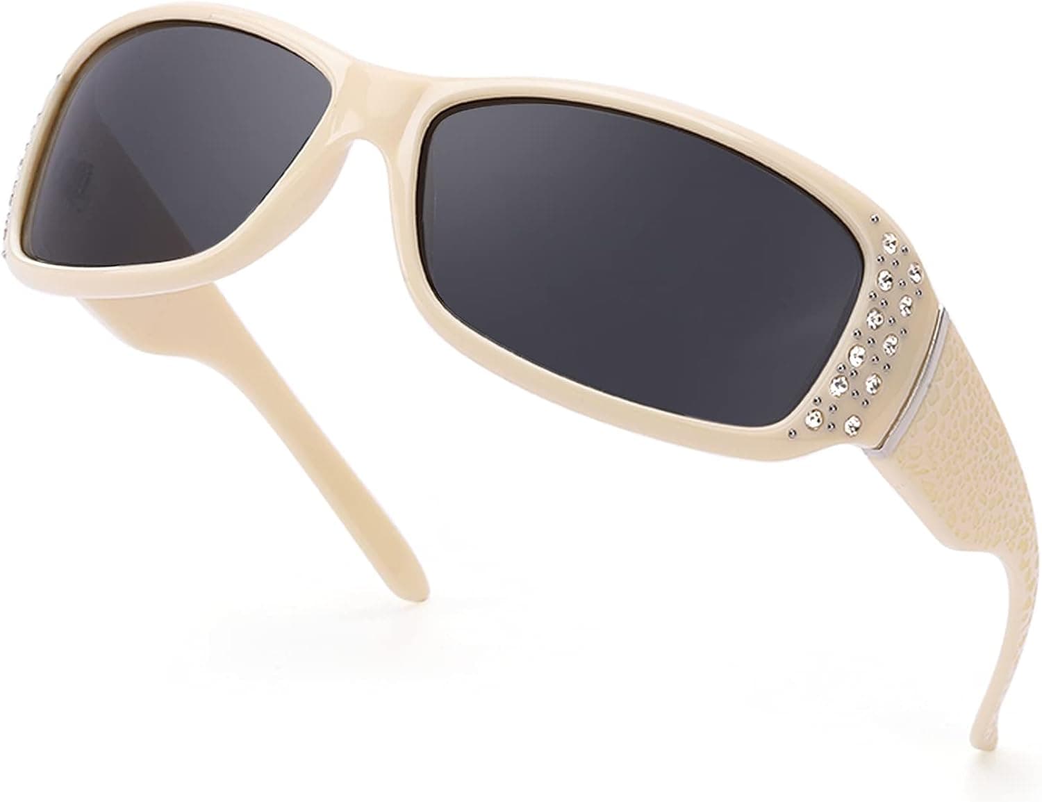 IGnaef Polarized Sunglasses for Women, Rhinestone Women Sunglasses UV400 Protection for Driving/Fishing/Shopping