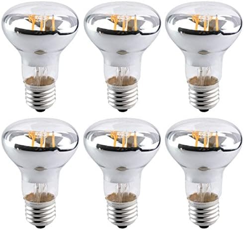 6PACK LED Filament Bulb R63/BR20, Flood Light Reflector Bulb 4W LED Light Bulb, E26 Base, Warm White 2700K, 40W Equivalent, 110-120VAC, Dimmable (4)