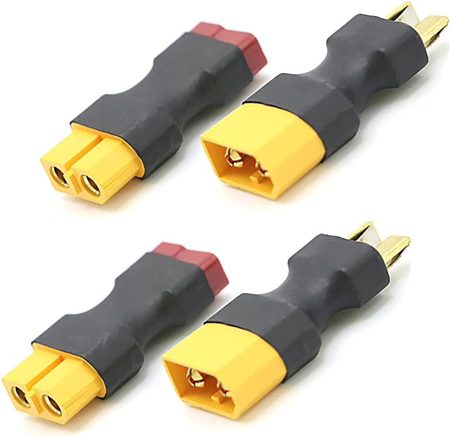 Mitoot Havcybin 2 Pairs XT60 Female Male to T Female Male Plug Conversion Connector for Rc Lipo NiMH Battery & Charger ,(JJ6200-b)
