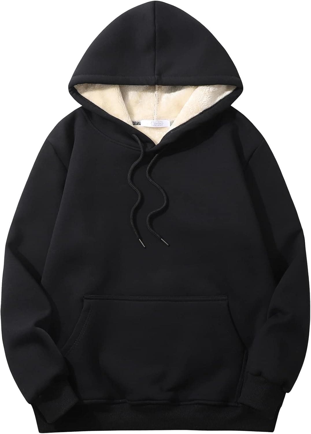 Perbai Mens Winter Warm Sherpa Lined Hoodie Casual Fleece Pullover Hooded Sweatshirt with Pocket