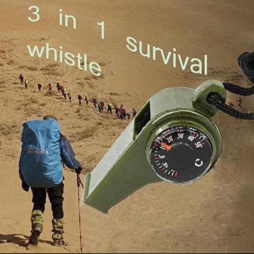Acten 3 in1 Mini Outdoor Emergency Survival Gear Tool Whistle Compass Thermometer