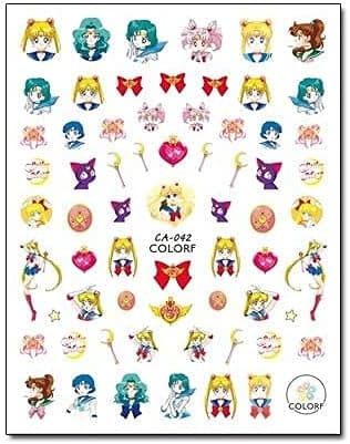 STORE247-3D Nail Colorful Sailor Moon Carton Doraemon Nail Art Sticker Decal for Nail Art Decoration CA037 CA038 CA039 CA040 CA041 CA042 (CA042)