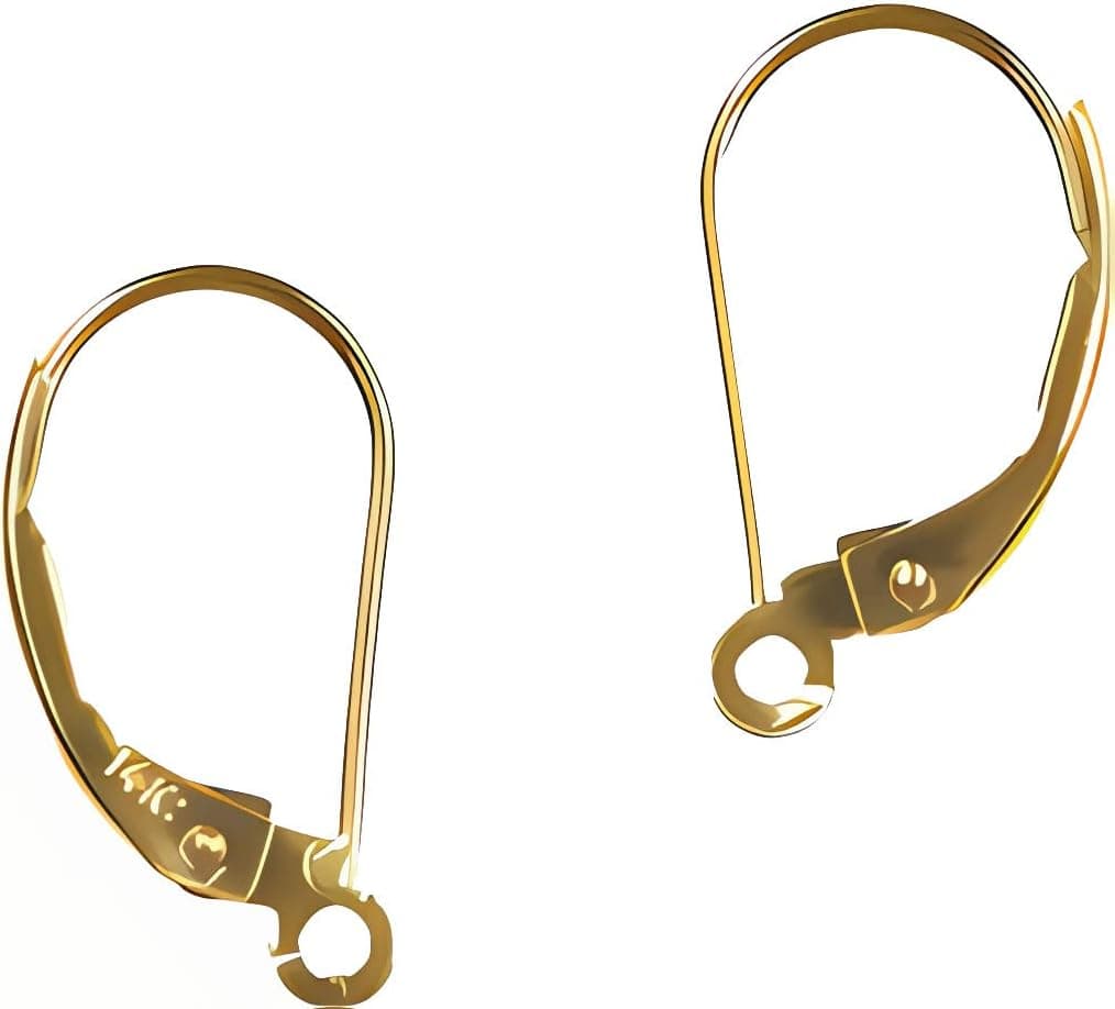 14K Gold Earwires Leverbacks Open Ring