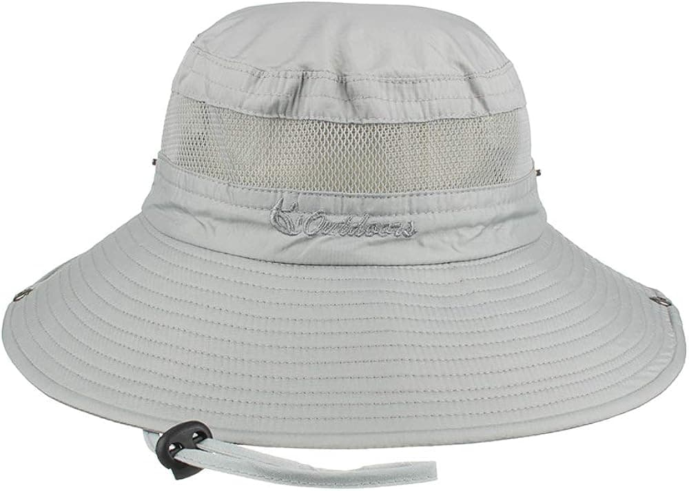 ZFZOO Sun Hat Men Women, Wide Brim UPF 50+ Waterproof Beach Cap, Breathable Outdoor Boonie Hats Adjustable Drawstring for Hiking, Fishing, Camping, Boating Safari, Summer UV Protection Sun Caps
