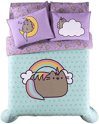 JORGE’S HOME FASHION INC The CAT Pusheen Official Product Kids Girls Reversible Comforter Set 3 PCS Full Size
