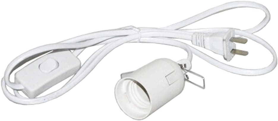 SmartDealsPro® 16' Hanging Lantern Cord E26 E27 Light Bulb Socket to 2-Prong US AC Power Cord with On/Off Switch