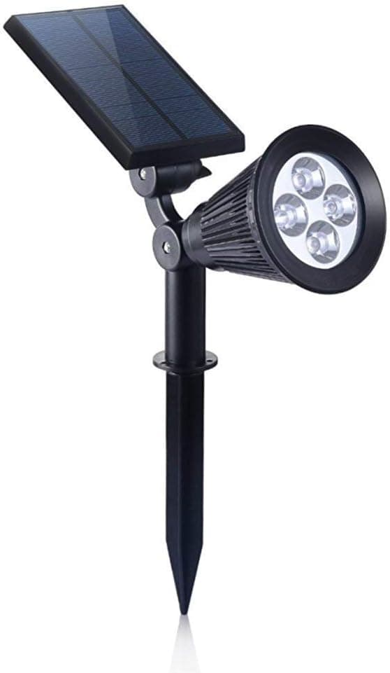 FALOVE Solar Spot Lights Outdoor, 180°Adjustable Auto On/Off Flag Pole Lights, Waterproof Security Wall/Ground Light for Garden, Pool Area, Tree, Pond, Landscape and Yard(1 Pack)