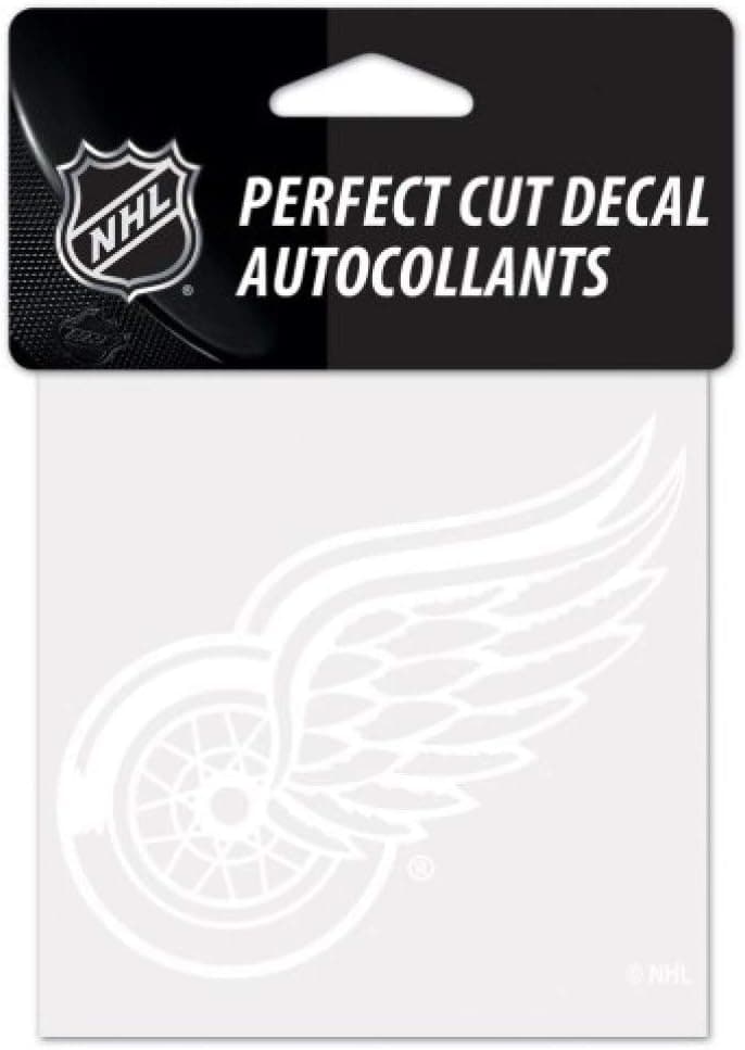 NHL Detroit Red Wings Logo 4" x 4" inch White Decal