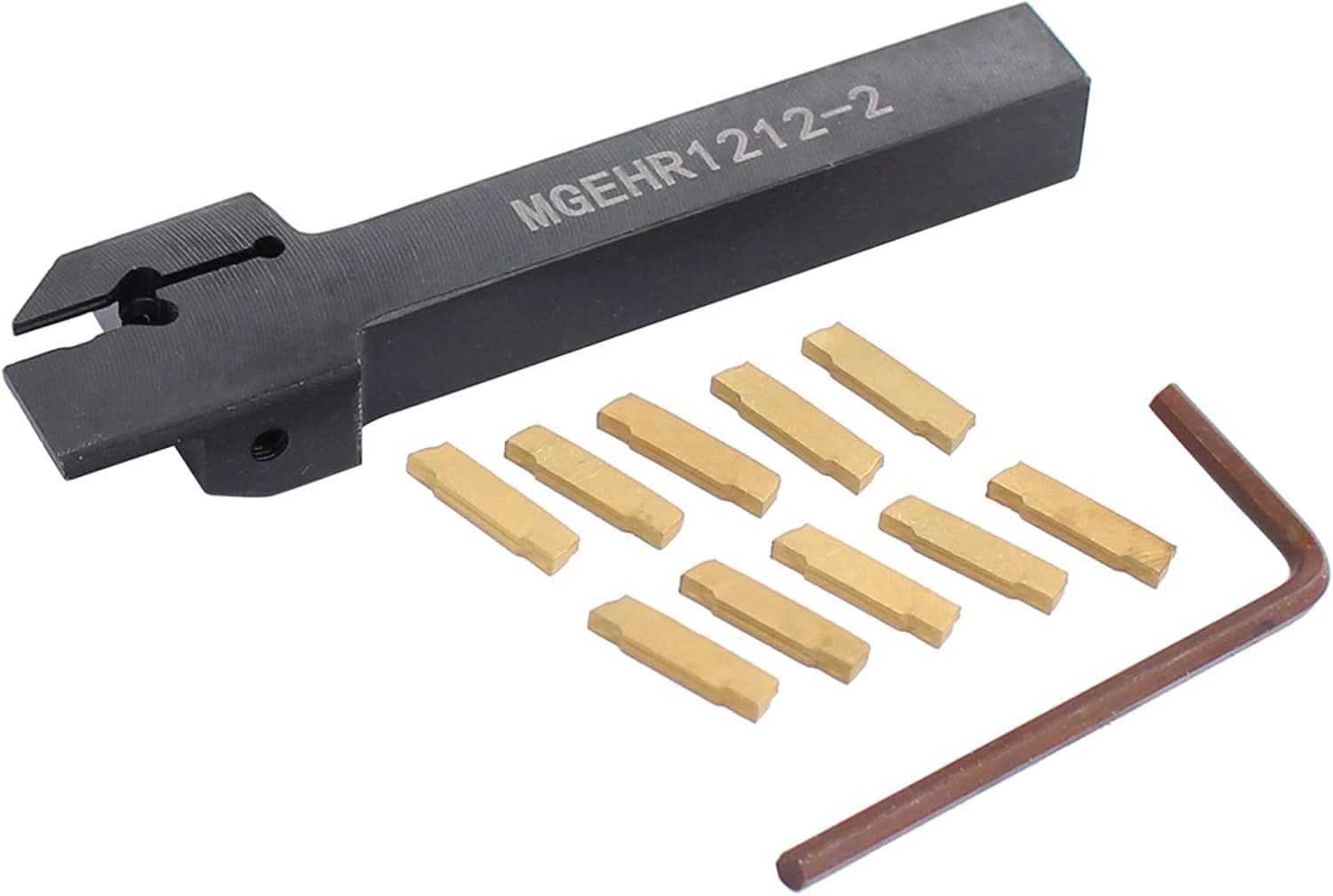 ApplianPar MGEHR1212-2 Lathe Boring Bar Holder Grooving Turning Tool and 10pcs MGMN200-G Inserts with Wrench for Semi-Finishing, Finishing