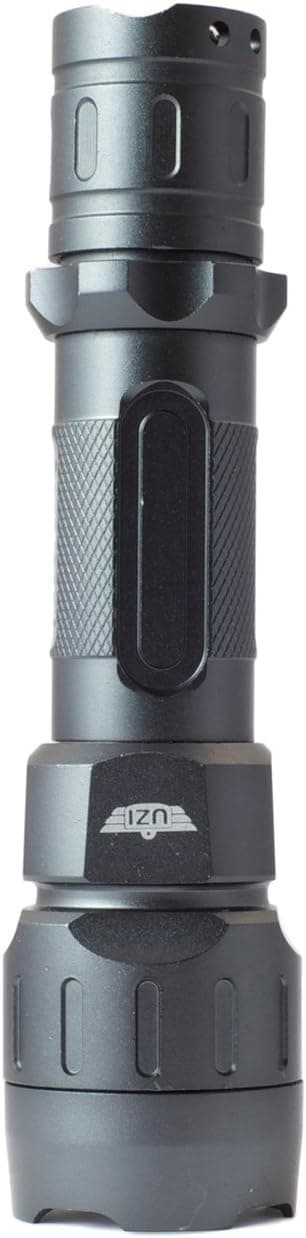CampCo Uzi UZI-TFL-7329 160-Lumen Tactical Torch Flashlight with Aluminum Construction and Belt Pocket Clip, Silver