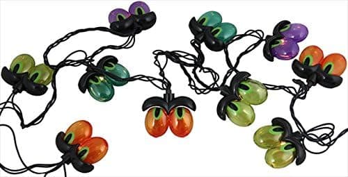 NorthLight Multi-Color Spooky Eyeball Halloween Lights - Black Wire, Set 10