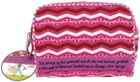 Santa Barbara Design Studio Curly Girl Zippered Travel Case, Packed Up Her Potential, Pink/Red/Purple/White