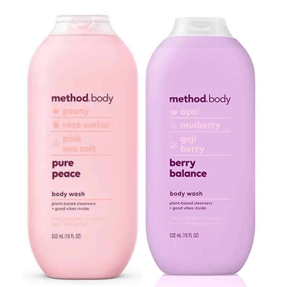 Method Body Wash - Pure Peace & Berry Balance Scents - Variety Pack (each 18 Fl Oz 532 Ml) 2