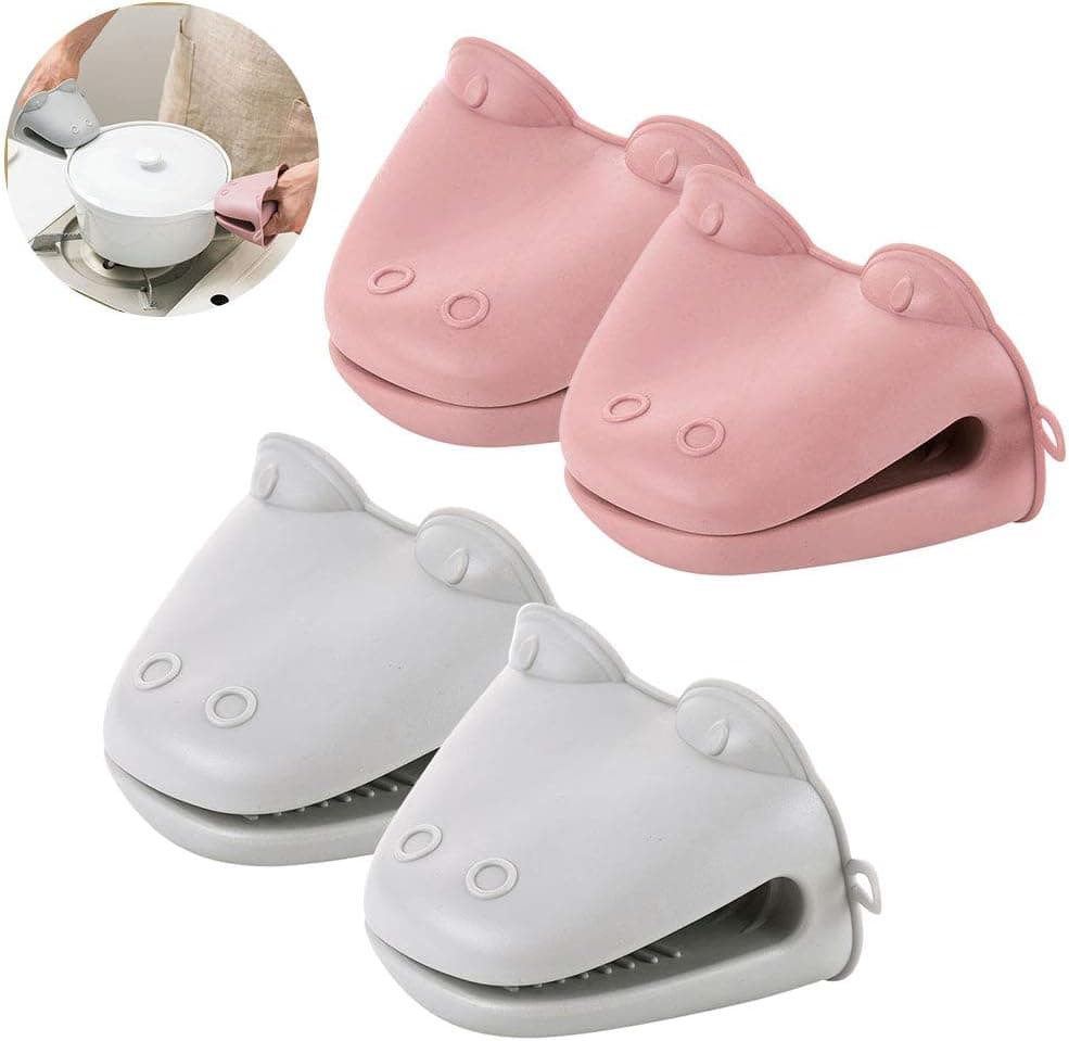 Abujia 4pcs Mini Oven Gloves Silicone Heat Insulation Cooking Pinch Mitts Potholder for Kitchen Cooking & Baking