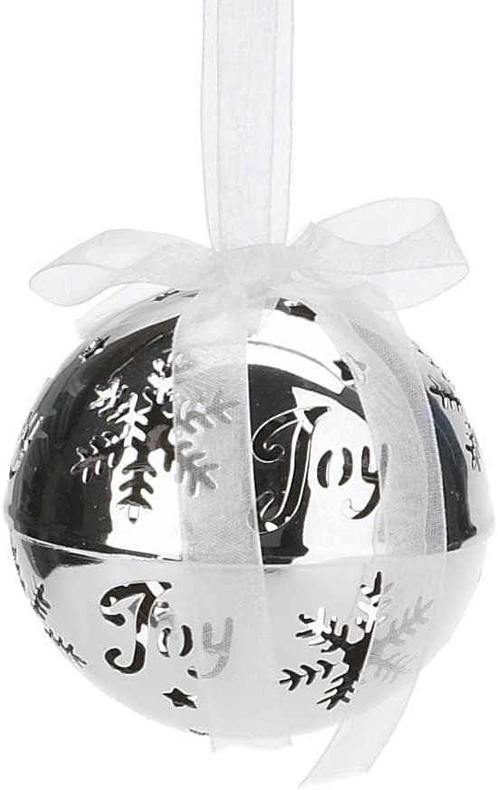 Dicksons Joy with Snowflakes Metallic Silver Tone 2.5 x 3 Metal Christmas Ornament