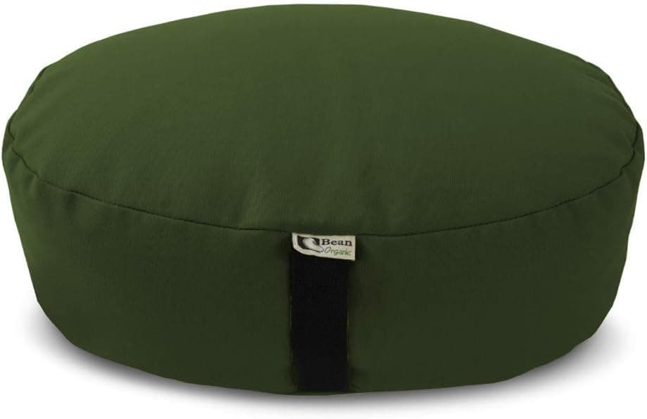 Bean Products Zafu Meditation Cushion - Round & XL Oval - Handcrafted in The USA with Organic Materials - Removable Cover for Easy Cleaning - Filled with 100% Organic Buckwheat