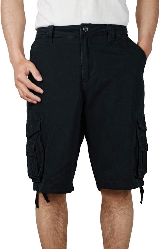 QBSM Men’s Cargo Shorts, Relaxed Fit Multi Pocket Outdoor Cotton Cargo Shorts