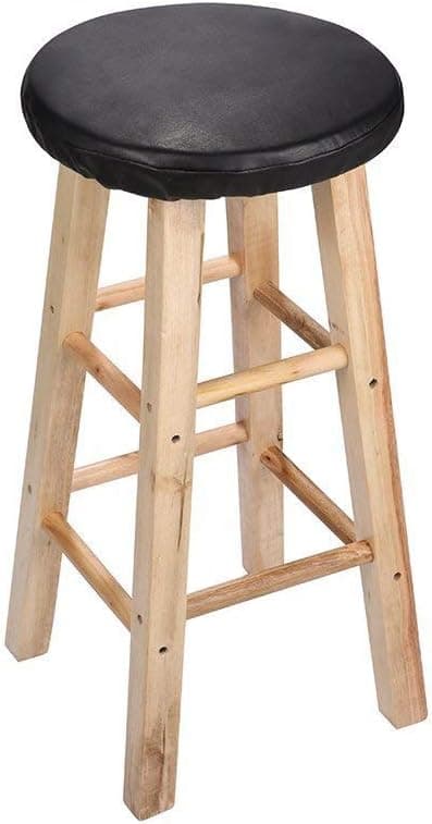 Round Bar Stool Cushion Black 12 inch, Waterproof Vinyl Leather Anti Slip Bar Stool Cover(Stool Cushion Only, No Stool)