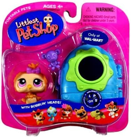 Littlest Pet Shop Owl Bird with Carrier & Bear - Exclusive # 311