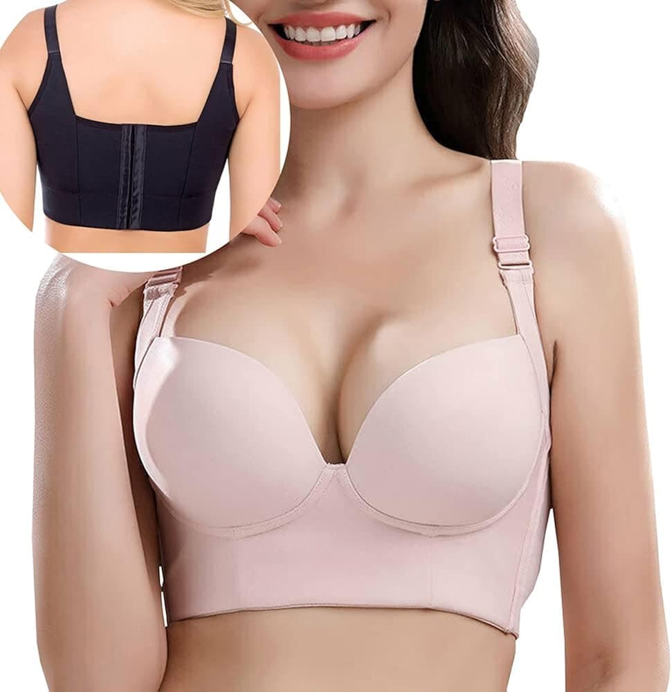 Chumbo Bra, Filifit Sculpting Uplift Bra, Fashion Deep Cup Bra Hides Back Fat Bras for Women Full Back Coverage Sports Bra