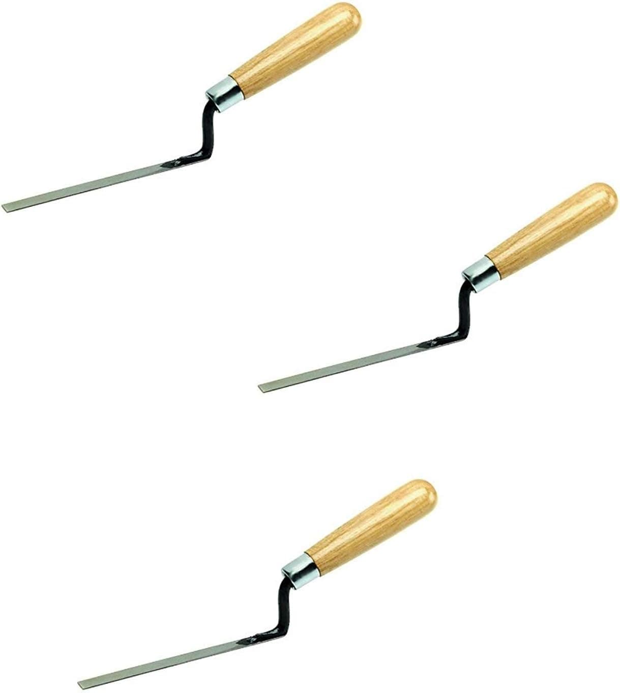 Shop-Tek/Valley (6-3/4" by 1/4", 1/2" & 3/4") 3-Pieces Tuck Point Trowel with Wood Handle - Sold by Ucostore Only