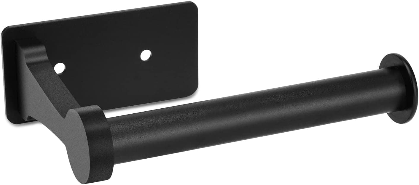 Toilet Paper Holder Self Adhesive Toilet Paper Roll Holder Stainless Steel No Drilling Wall Mount Roll Holders for Bathroom Kitchen, Black