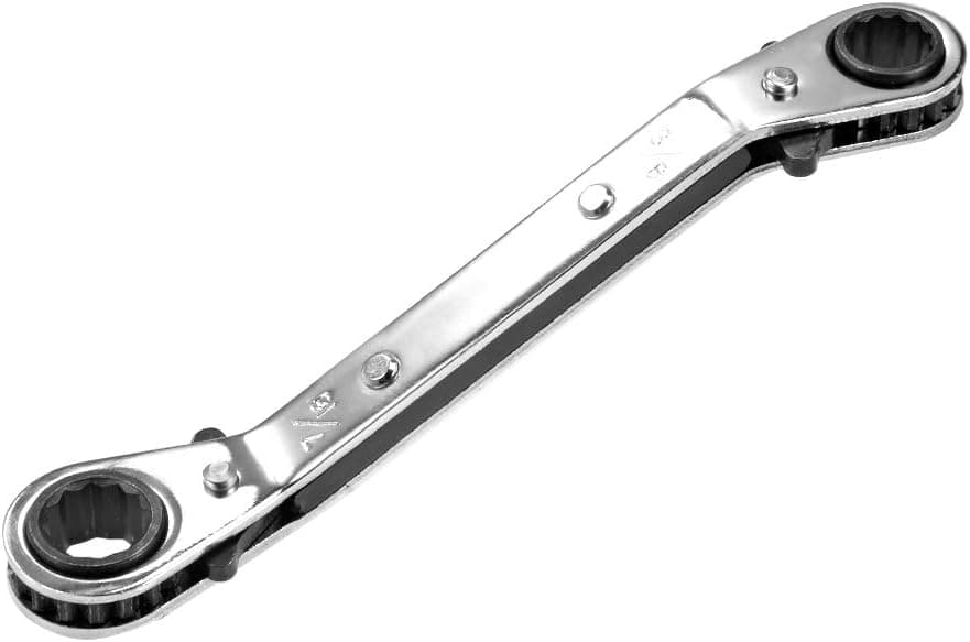 uxcell Reversible Ratcheting Wrench, 3/8-inch x 7/16-inch Offset Double Box End, Cr-V