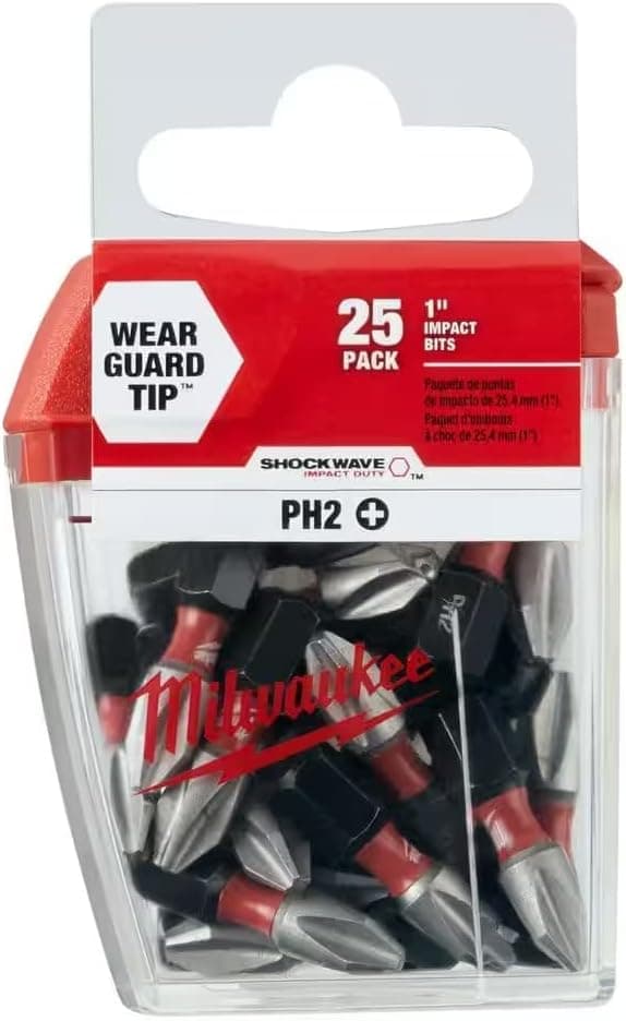 Milwaukee 48-32-4604#2 Phillips Shockwave Insert Bit Contractor (25-Pack)
