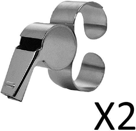 A&R Pro Series Standard Referee Hockey Sports Metal Finger Whistle (2-Pack)