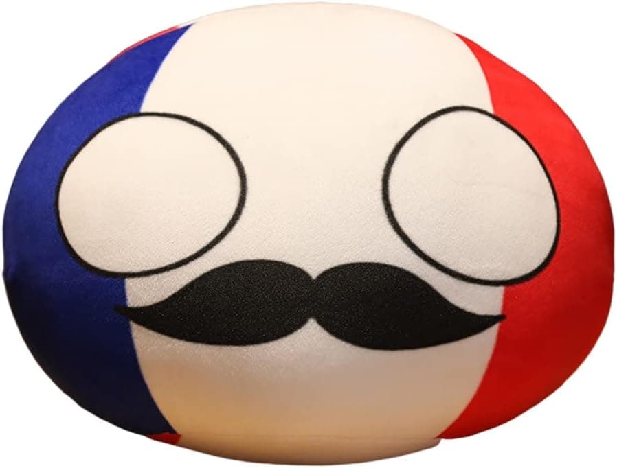 Wgxzyq 12Inch Country Ball Plushies, CountryBall Plush Stuffed Plush Toy, Birthday Xmas Gift for Kids Boys Girls (France)