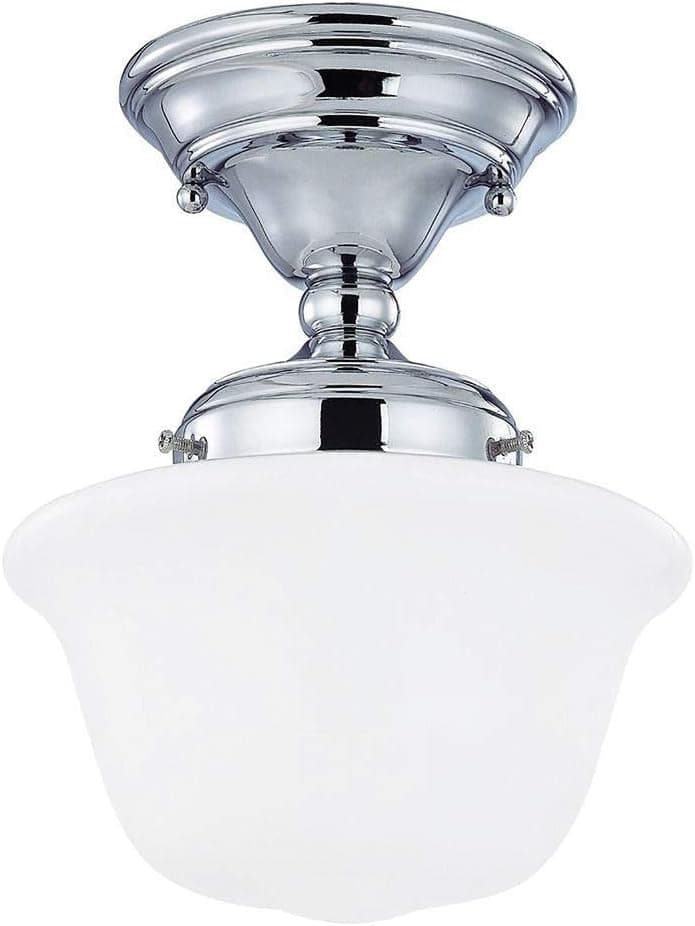 Design Classics 8-Inch Chrome Schoolhouse Ceiling Light