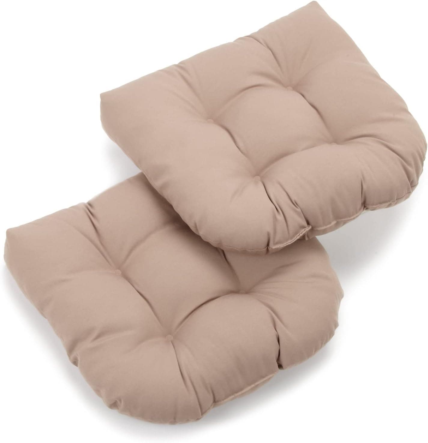 Blazing Needles, L.P. Twill Rounded Back Chair Cushion, 19" x 19", Toffee, 2 Count