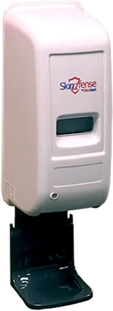SkinDfense Automatic Soap Dispenser Wall Mount with Drip Tray, Commercial or Residential, Gel/Liquid Touchless Hand Soap Dispenser for Home, Restaurants, Hospital, School, Office (White)