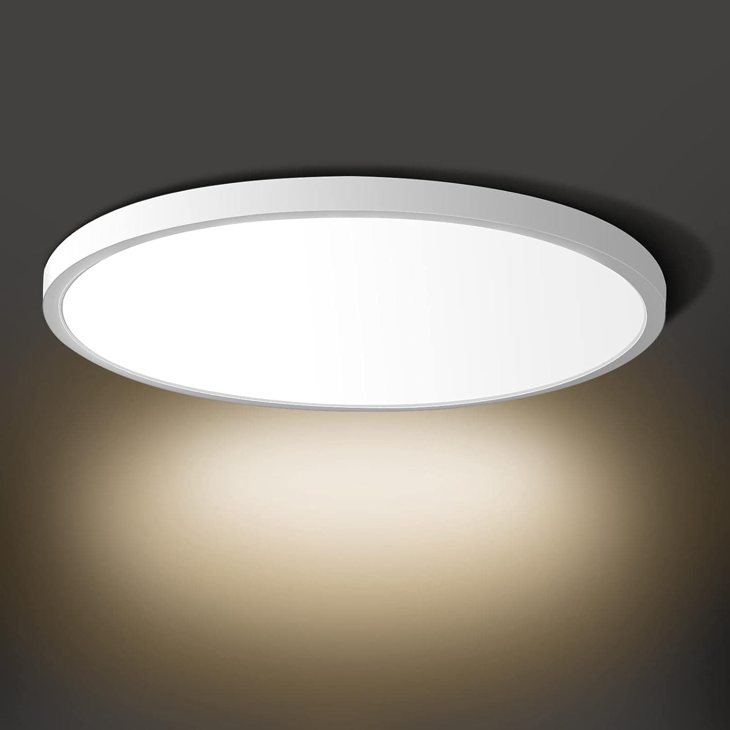 inShareplus LED Flush Mount Ceiling Light Fixture, 3200ML 4000k Natural White 12 Inch Flat Modern Ceiling Lighting, 24W(240W Equivalent), Used in Bedroom, Bathroom, Kitchen, Corridor, Etc