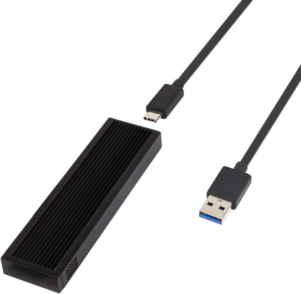 USB C Aluminum M.2 NVMe M-Key SSD Enclosure Adapter, USB 3.1 Gen 2 Type C to NGFF M.2 NVMe M Key Solid State Drive External Enclosure Fits only 2242/2260/2280