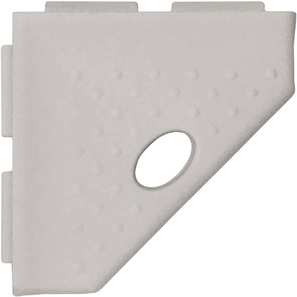 Questech Décor 5 Inch Shower Footrest, Wall Mounted Corner Shower Shaving Shelf, Lugged For New Construction, Corner Shower Shelf Caddy For Tiled Shower Walls, 5 Inch Geo Lugged, Gray Matte
