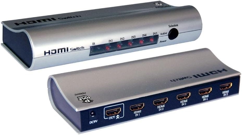 Pyle Home PHDMSWR5 High Definition HDMI 5 Source Input and 1 Source Output Wirelessly Operated Switcher with Remote Control (Discontinued by Manufacturer)