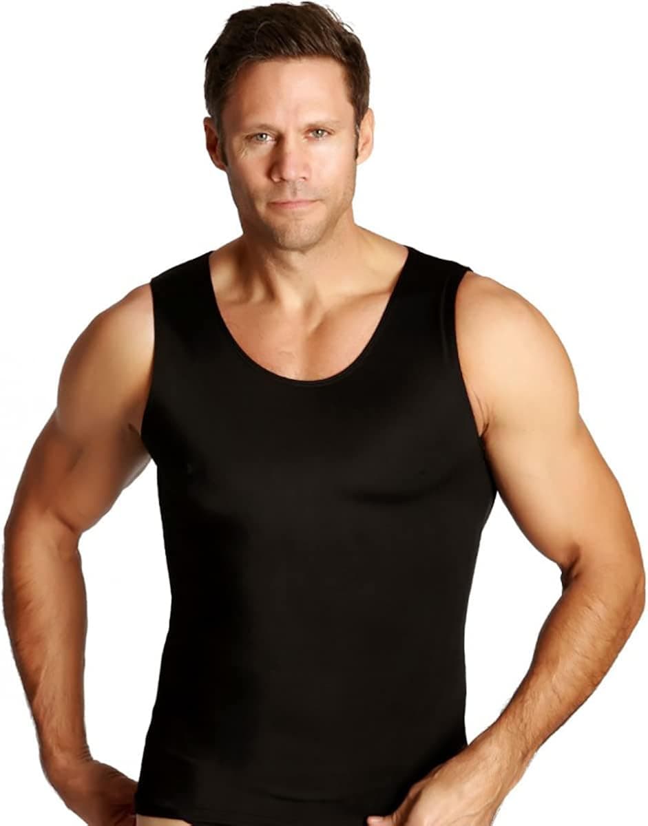 Insta Slim Men’s Compression Tank Top - Slimming Body Shaper Muscle Tank - Abdomen Control Undershirt