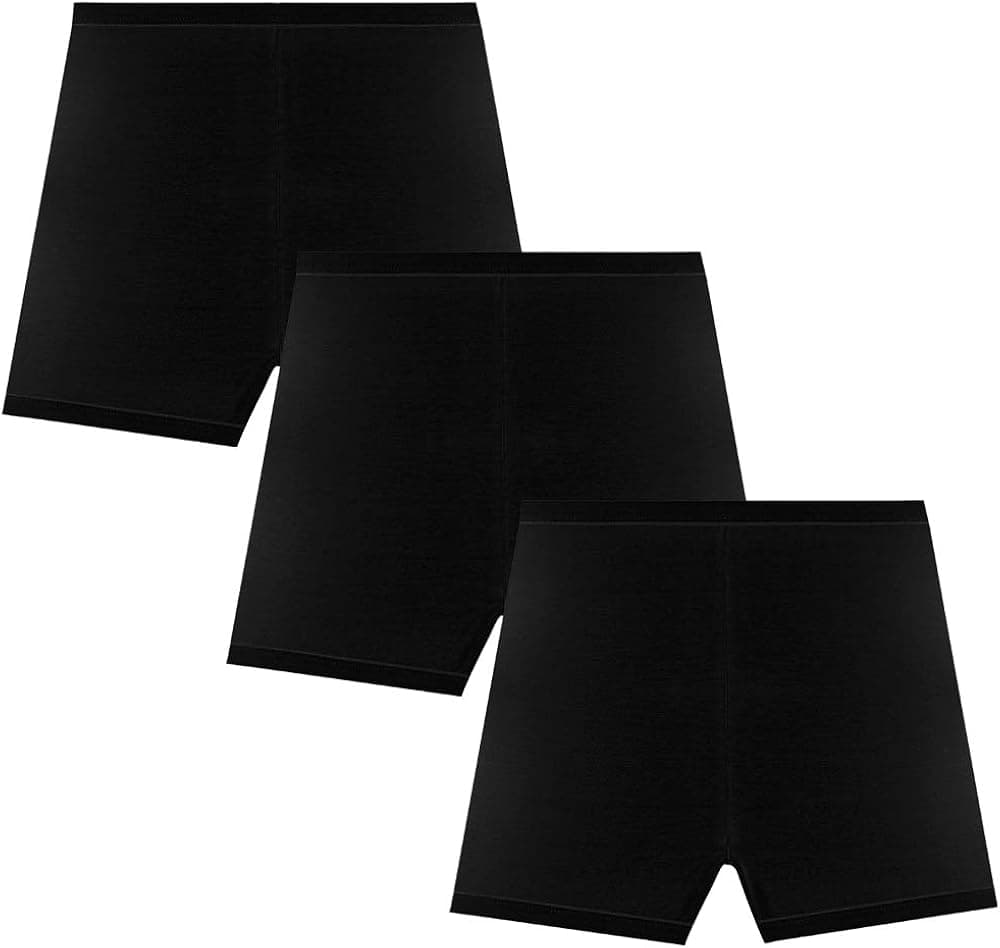 Bossail 3-12 Years Girl's Solid Color Lace Trim Boyshort Underwear Safety Dress Panties Multipack