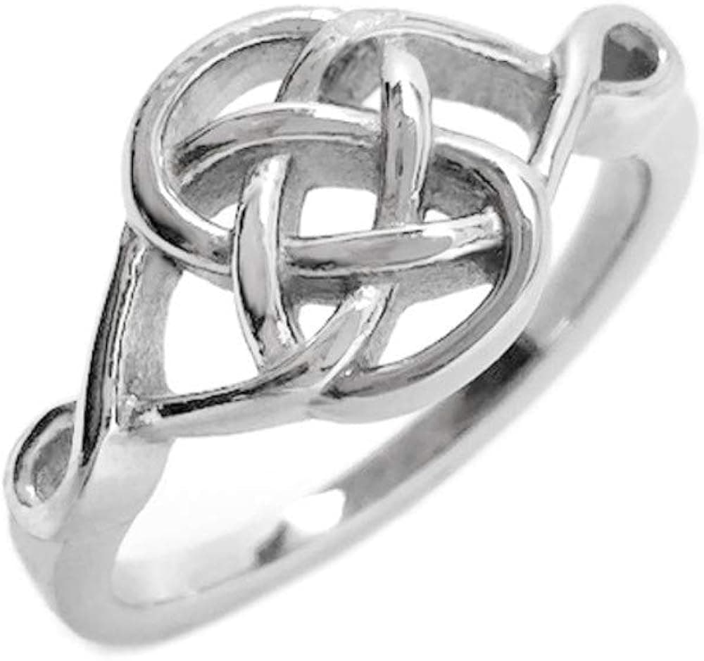 Loralyn Designs Stainless Steel Celtic Love Knot Ring Women Promise Commitment Infinity Knot Irish Band Ring (Sizes 5-10)
