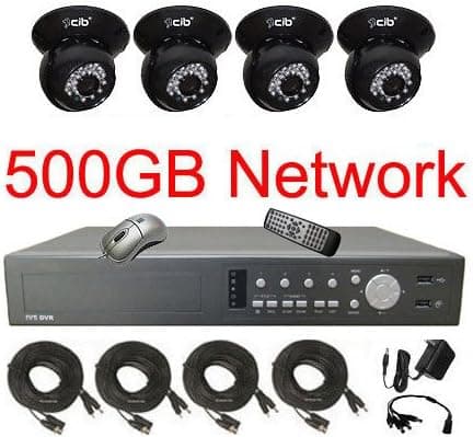 CIB R401W500G8401 4CH Network Security Surveillance DVR w/ Four CCD Indoor Do...
