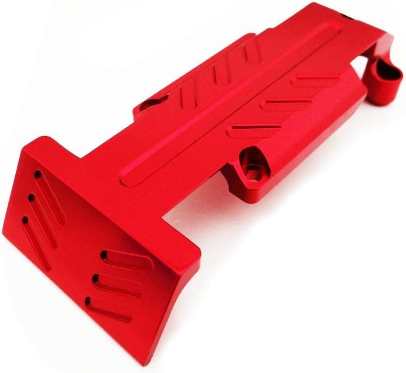 Atomik RC Revo 3.3 Nitro Aluminum Alloy Rear Skid Plate Hop Up Upgrade, Red Replaces Part 5337