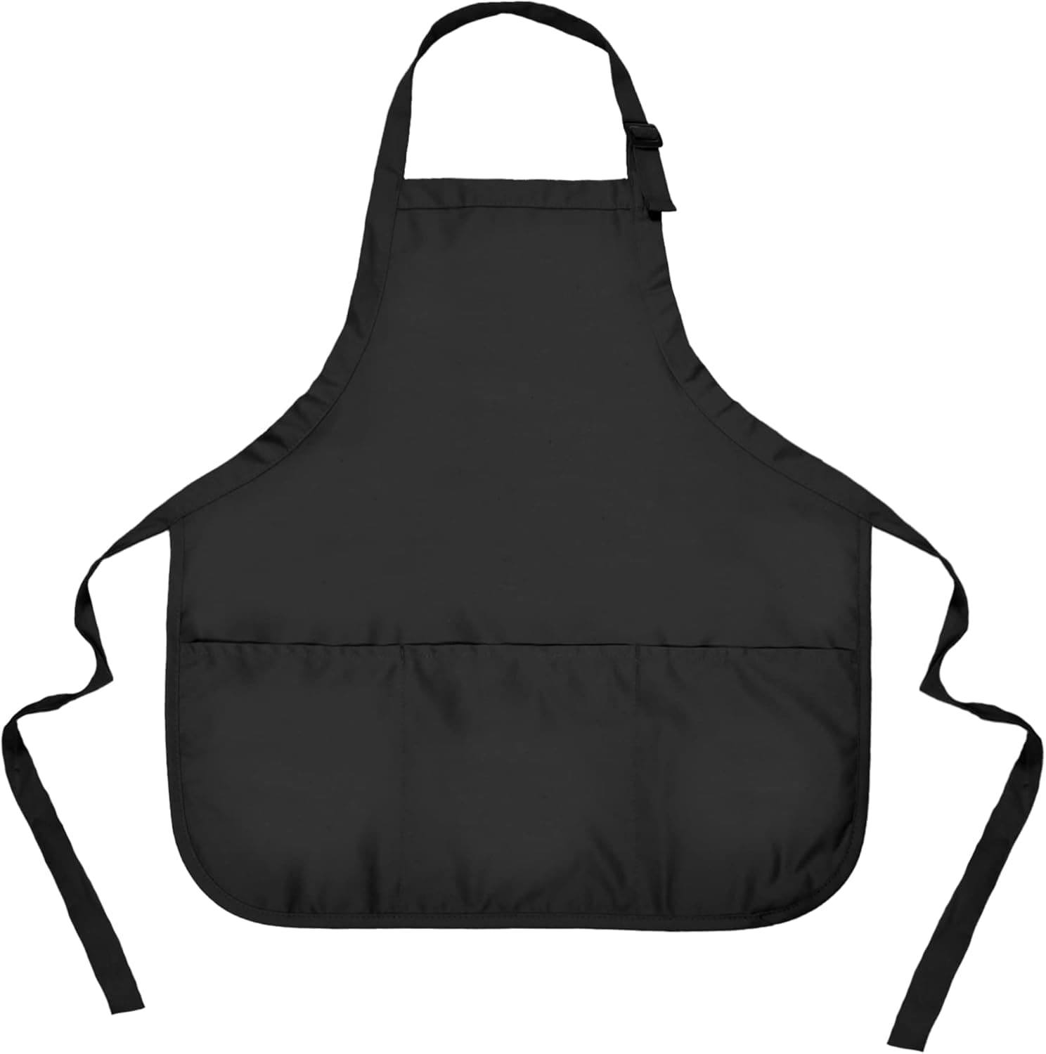DALIX Apron Commercial Restaurant Home Bib Spun Poly Cotton Kitchen Aprons (3 Pockets) in Black
