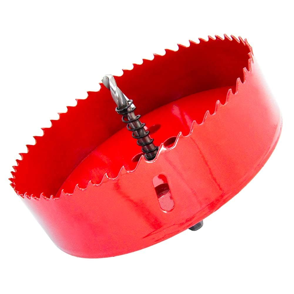BI-Metal Hole Saw , HSS Hole Saw with Heavy Duty Arbor ，for Making Cornhole Boards，Wood, PVC, Drywall, Aluminum, Metal (5-5/16 inch(135mm))